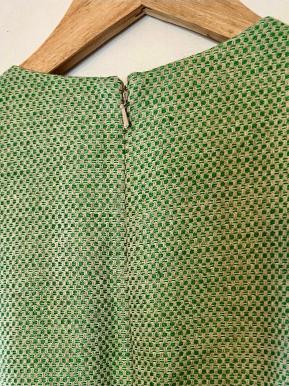 Banana Republic Green Tweed Linen Blend Sheath Dress Size 4 – Sleeveless Classic - Picture 4 of 7